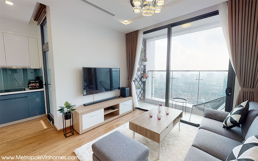 Tivi + kệ tivi phòng khách căn hộ M2.4211A cho thuê giá 1400usd/tháng.