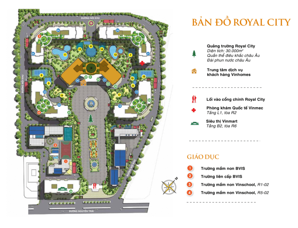 Mặt bằng tổng thể Vinhomes Royal City